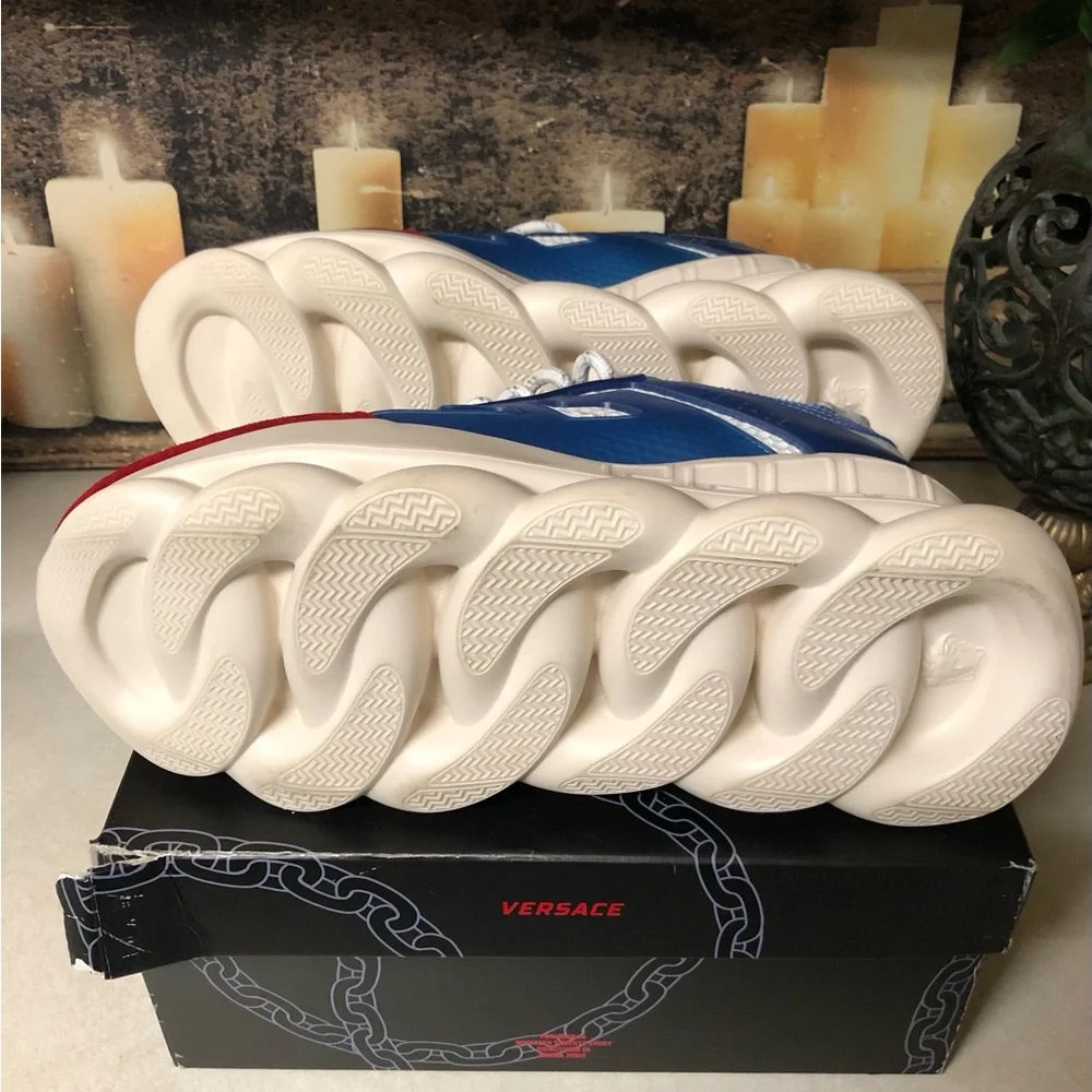 Versace Chain Reaction Runner Trainer Sneaker Low-Top Women Size 7 Platform - Picture 10 of 11